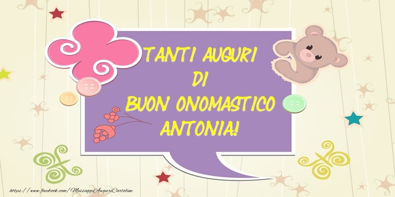 Cartoline di onomastico - Animali | Tanti Auguri di Buon Onomastico Antonia!