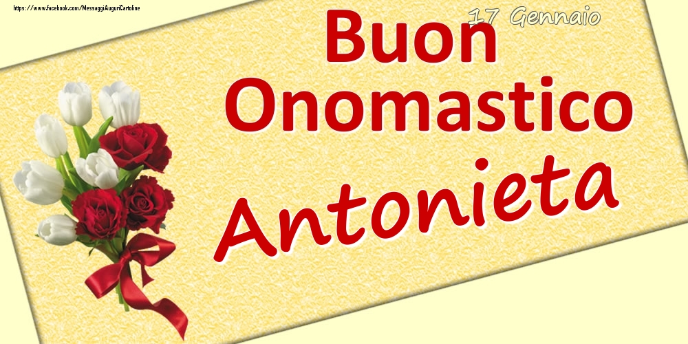 Cartoline di onomastico - 17 Gennaio: Buon Onomastico Antonieta