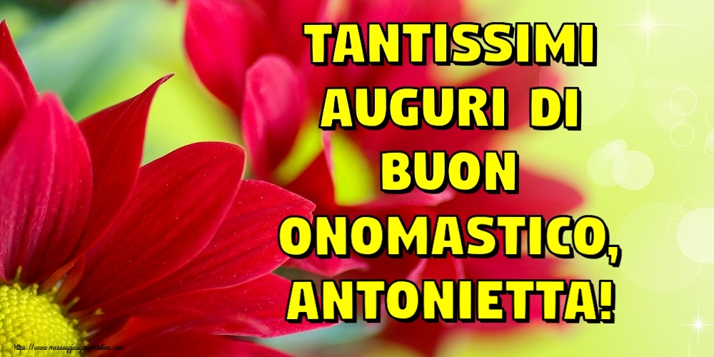 Cartoline di onomastico - Tantissimi auguri di Buon Onomastico, Antonietta!