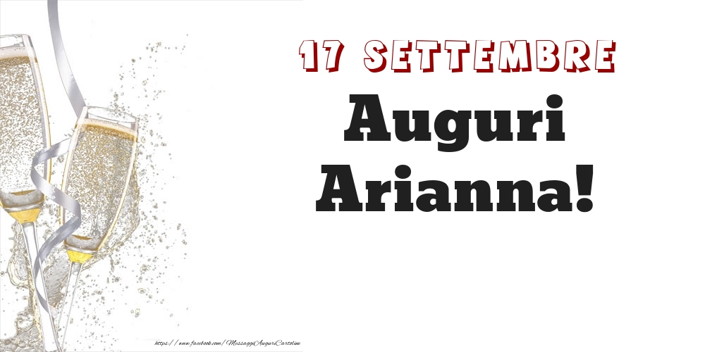 Cartoline di onomastico - Auguri Arianna! 17 Settembre