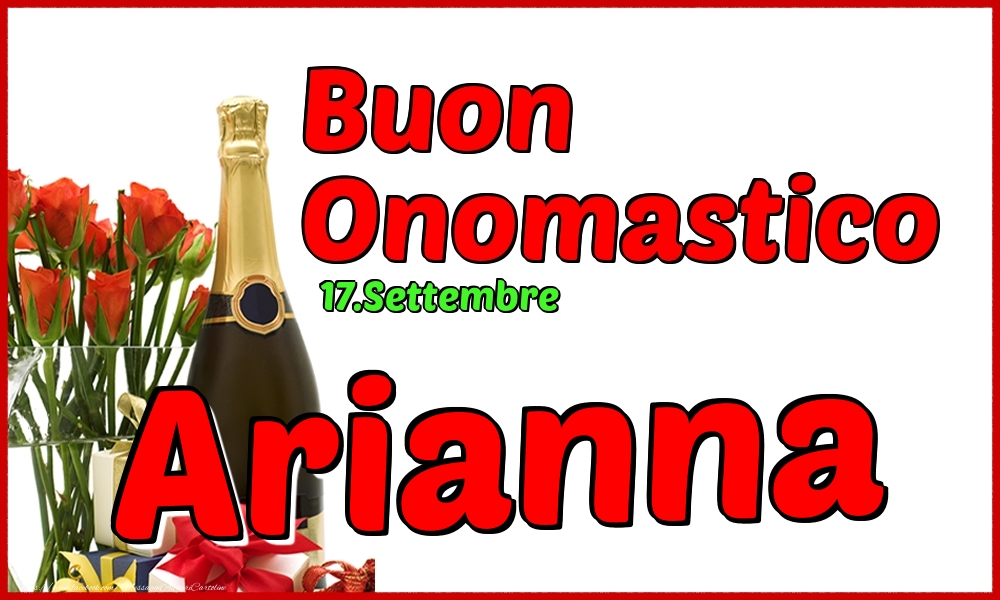 Cartoline di onomastico - Champagne | 17.Settembre - Buon Onomastico Arianna!