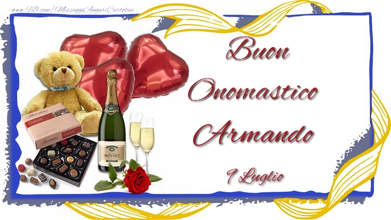 Cartoline di onomastico - Champagne | Buon Onomastico Armando! 9 Luglio