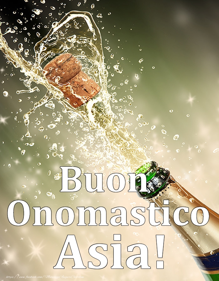 Cartoline di onomastico - Champagne | Buon Onomastico Asia!