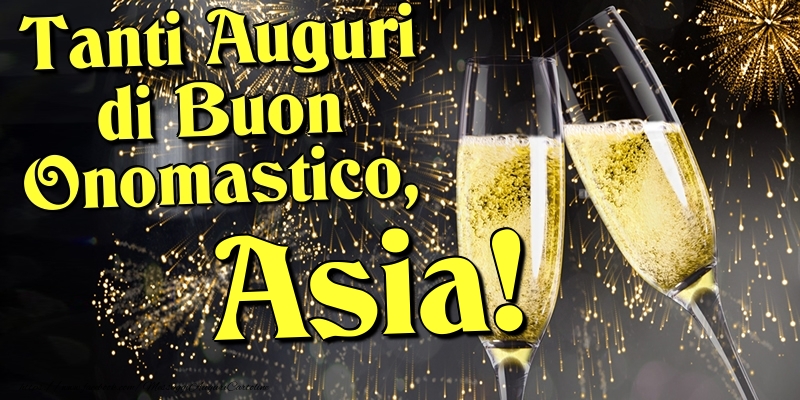 Cartoline di onomastico - Champagne | Tanti Auguri di Buon Onomastico, Asia
