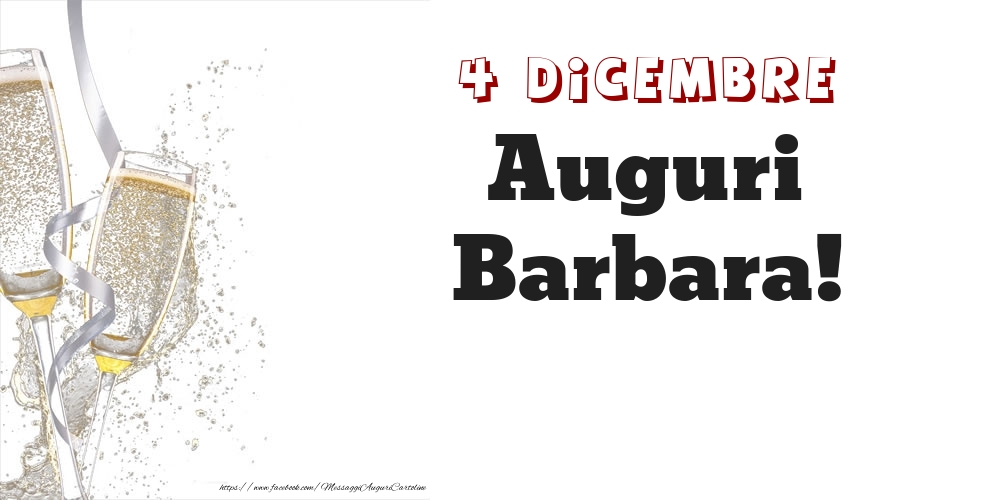 Cartoline di onomastico - Auguri Barbara! 4 Dicembre