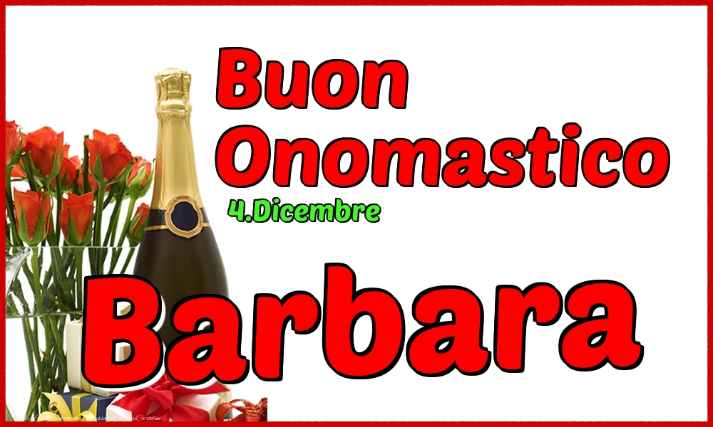 Cartoline di onomastico - Champagne | 4.Dicembre - Buon Onomastico Barbara!