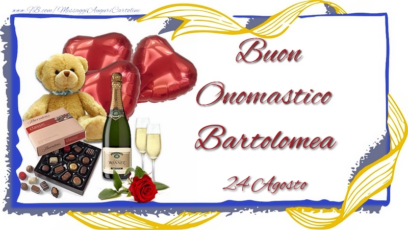 Cartoline di onomastico - Champagne | Buon Onomastico Bartolomea! 24 Agosto