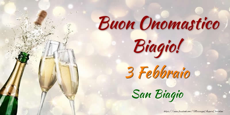 Cartoline di onomastico - Buon Onomastico Biagio! 3 Febbraio San Biagio