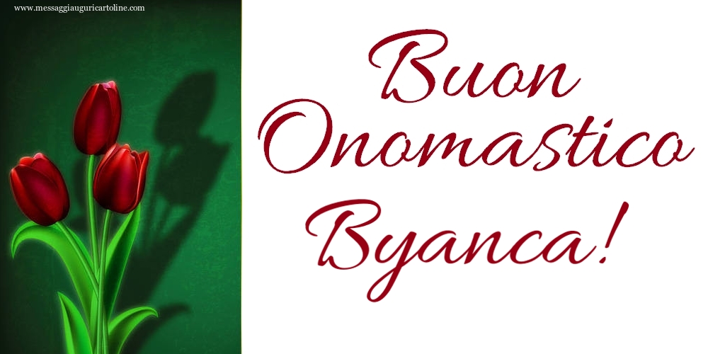  Cartoline di onomastico - Tulipani | Buon Onomastico Byanca!
