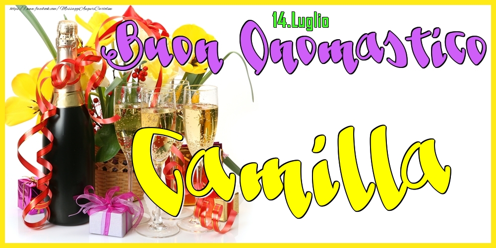 Cartoline di onomastico - Champagne | 14.Luglio - Buon Onomastico Camilla!