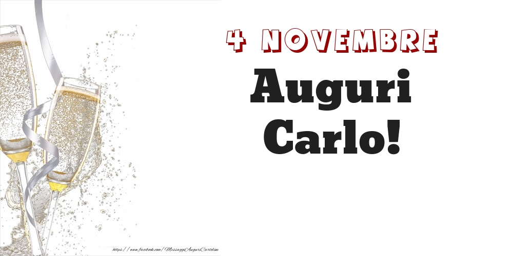 Cartoline di onomastico - Auguri Carlo! 4 Novembre