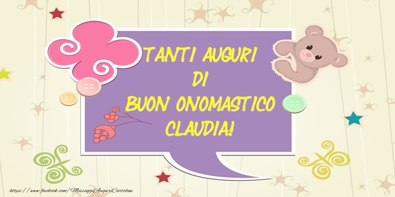 Cartoline di onomastico - Tanti Auguri di Buon Onomastico Claudia!