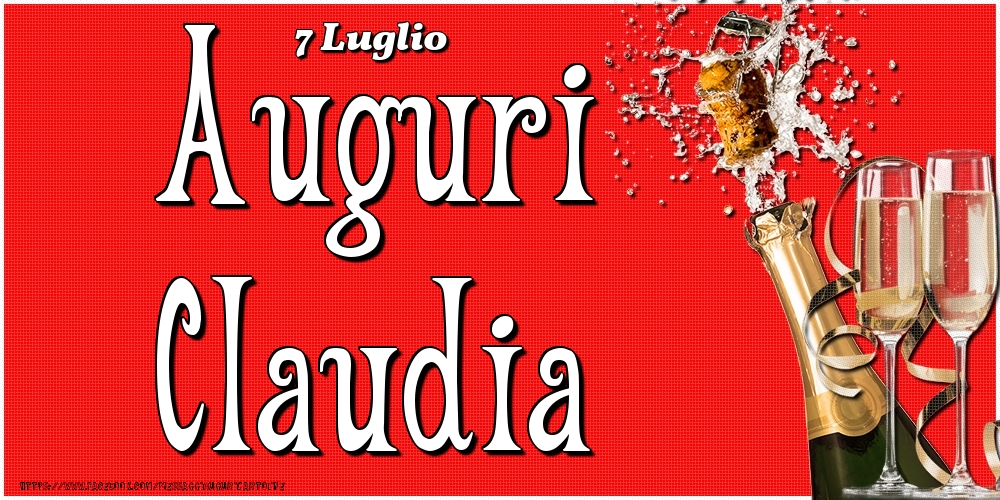 Cartoline di onomastico - 7 Luglio - Auguri Claudia!
