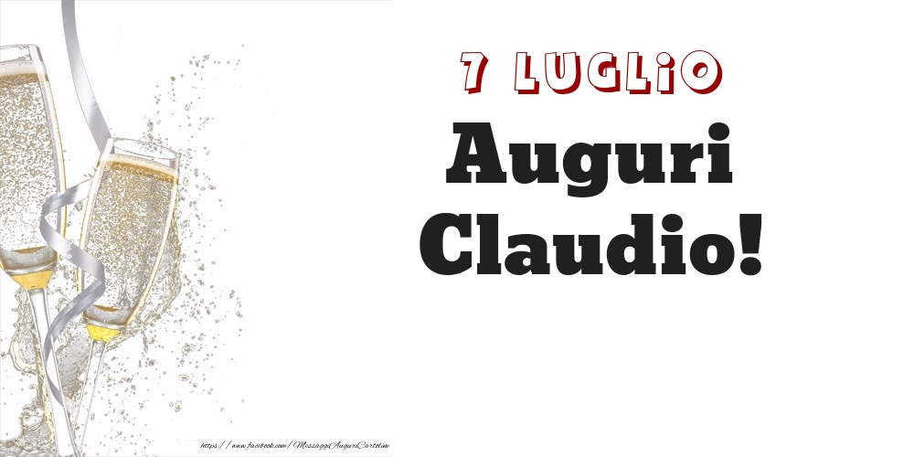Cartoline di onomastico - Auguri Claudio! 7 Luglio
