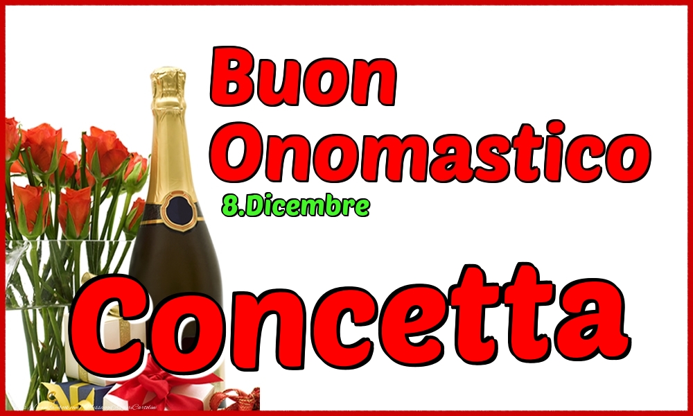 Cartoline di onomastico - Champagne | 8.Dicembre - Buon Onomastico Concetta!