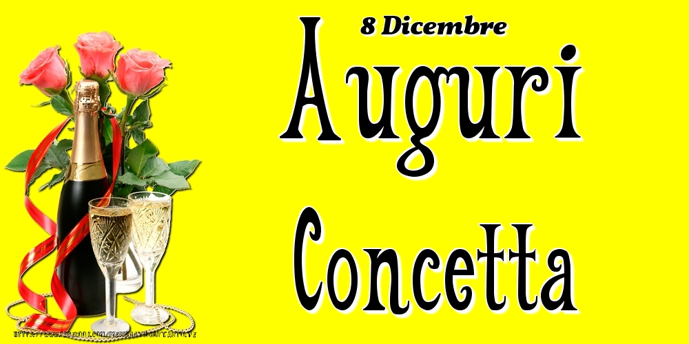 Cartoline di onomastico - 8 Dicembre - Auguri Concetta!