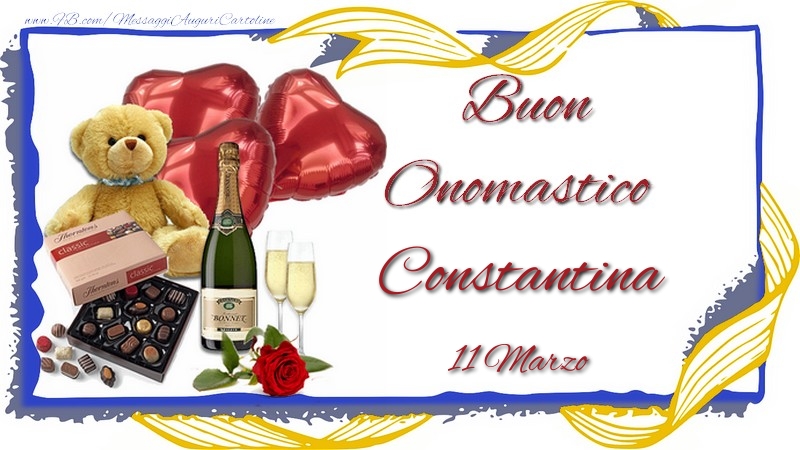 Cartoline di onomastico - Champagne | Buon Onomastico Constantina! 11 Marzo