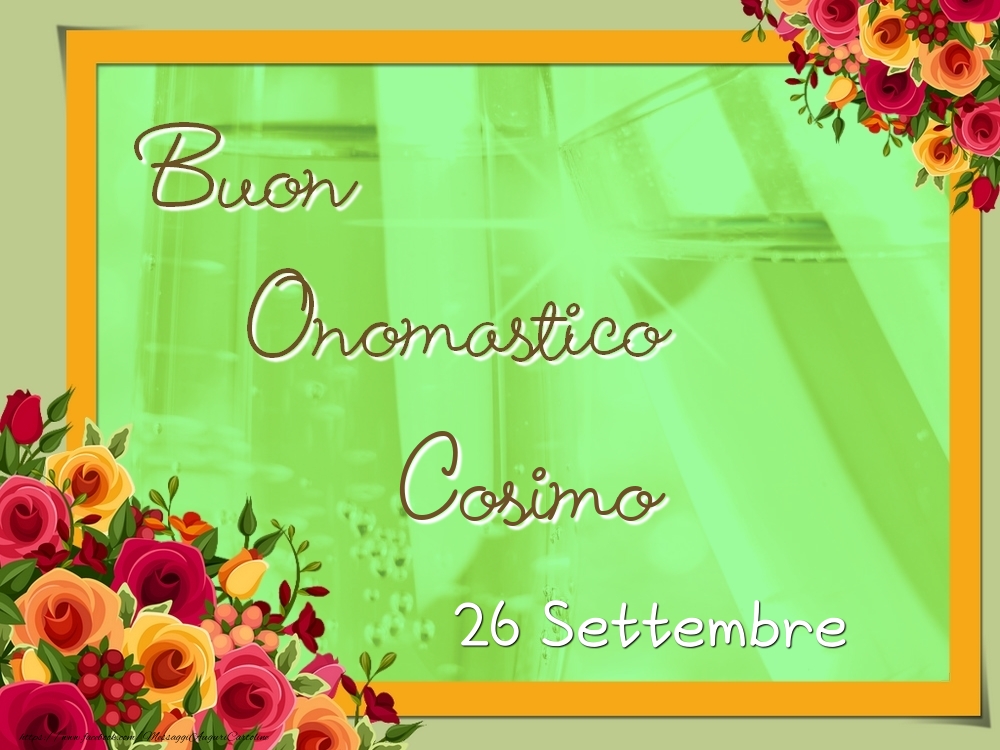 Cartoline di onomastico - Buon Onomastico, Cosimo! 26 Settembre