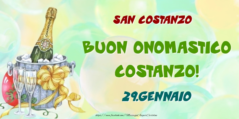Cartoline di onomastico - Champagne | San Costanzo Buon Onomastico, Costanzo! 29.Gennaio