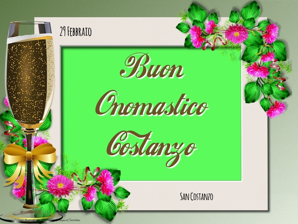 Cartoline di onomastico - Rose | San Costanzo Buon Onomastico, Costanzo! 29 Febbraio