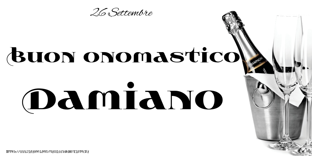 Cartoline di onomastico - 26 Settembre - Buon onomastico Damiano!