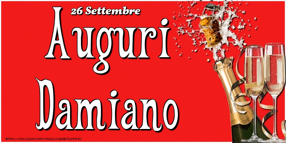 Cartoline di onomastico - 26 Settembre - Auguri Damiano!