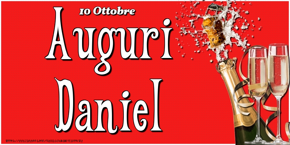 Cartoline di onomastico - 10 Ottobre - Auguri Daniel!