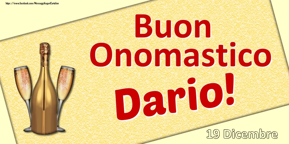 Cartoline di onomastico - Buon Onomastico Dario! - 19 Dicembre