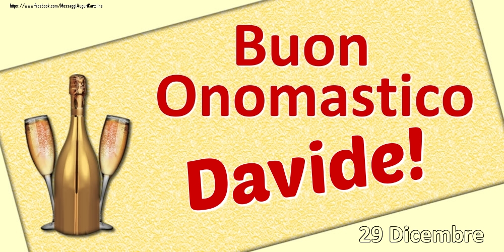 Cartoline di onomastico - Buon Onomastico Davide! - 29 Dicembre