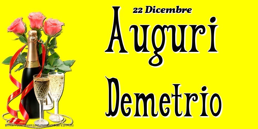 Cartoline di onomastico - 22 Dicembre - Auguri Demetrio!