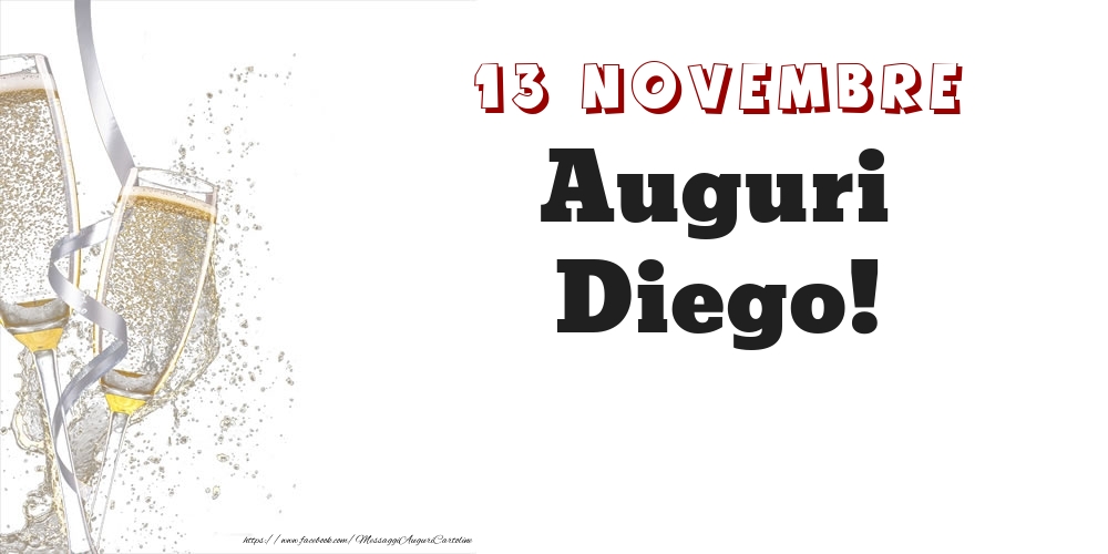 Cartoline di onomastico - Auguri Diego! 13 Novembre