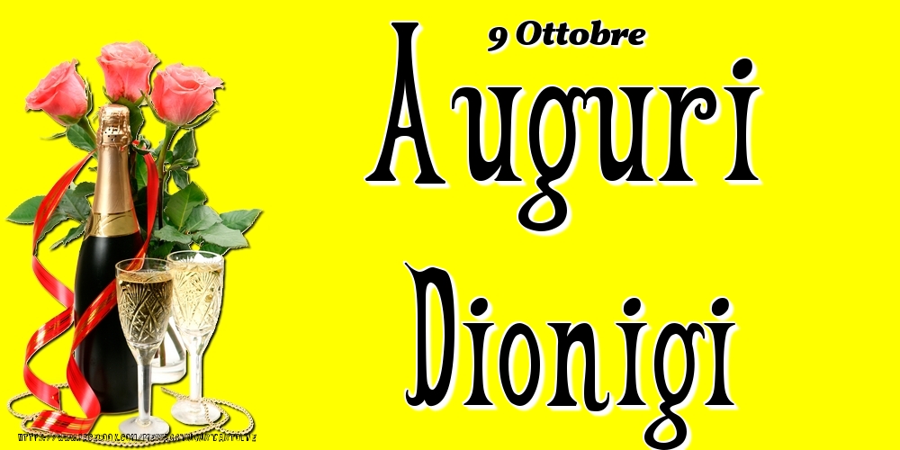 Cartoline di onomastico - 9 Ottobre - Auguri Dionigi!