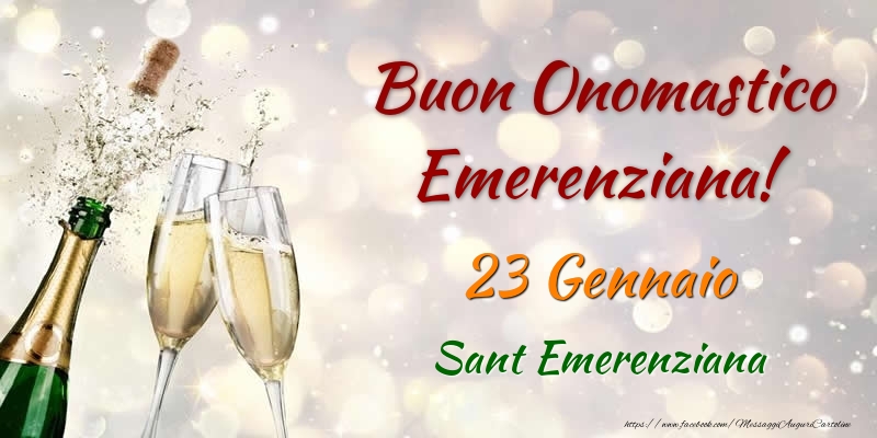 Cartoline di onomastico - Champagne | Buon Onomastico Emerenziana! 23 Gennaio Sant Emerenziana