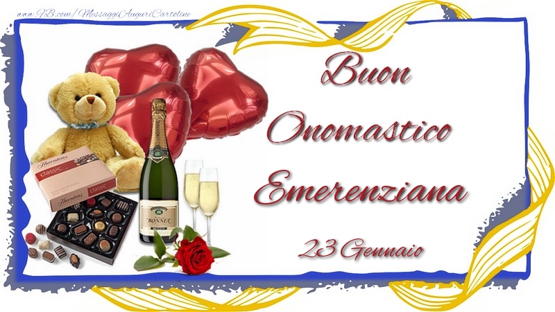 Cartoline di onomastico - Champagne | Buon Onomastico Emerenziana! 23 Gennaio