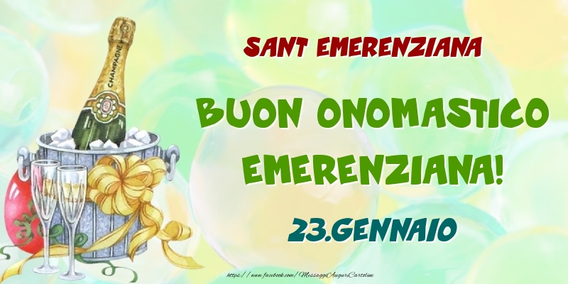 Cartoline di onomastico - Champagne | Sant Emerenziana Buon Onomastico, Emerenziana! 23.Gennaio