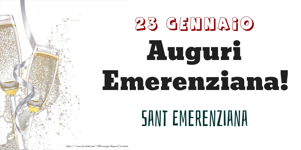 Cartoline di onomastico - Champagne | Sant Emerenziana Auguri Emerenziana! 23 Gennaio
