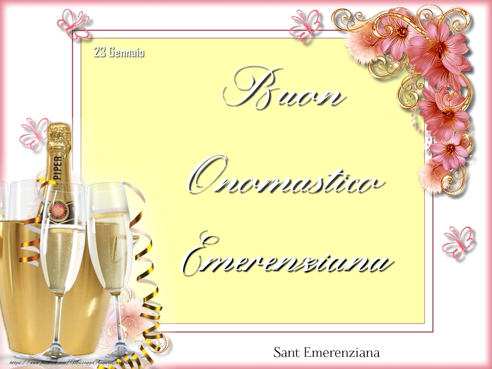 Cartoline di onomastico - Sant Emerenziana Buon Onomastico, Emerenziana! 23 Gennaio