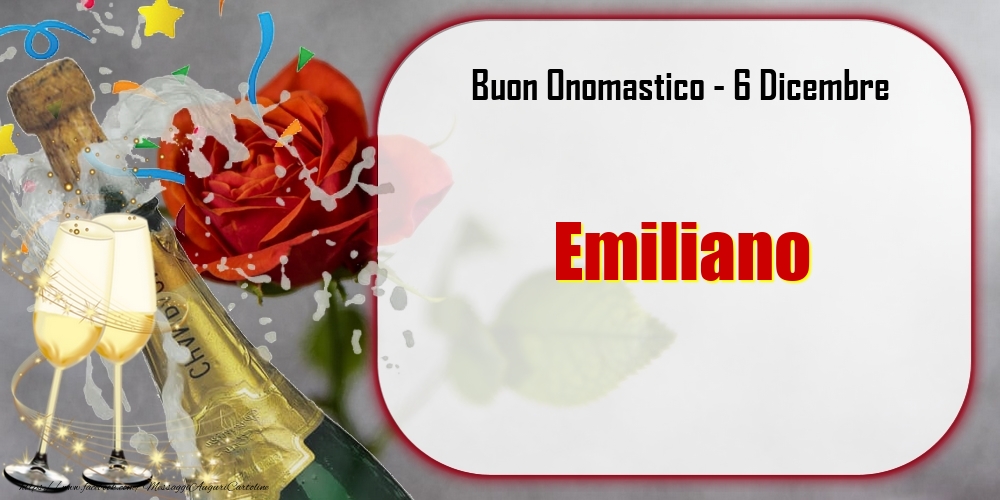 Cartoline di onomastico - Champagne | Buon Onomastico, Emiliano! 6 Dicembre