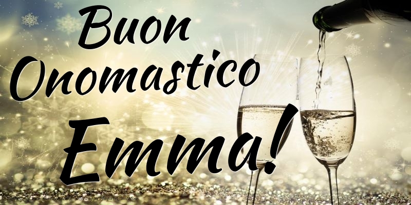 Cartoline di onomastico - Champagne | Buon Onomastico Emma