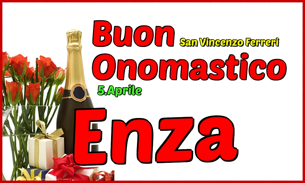 Cartoline di onomastico - Champagne | 5.Aprile - Buon Onomastico Enza!