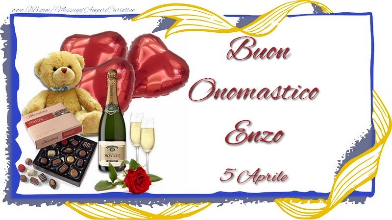 Cartoline di onomastico - Champagne | Buon Onomastico Enzo! 5 Aprile