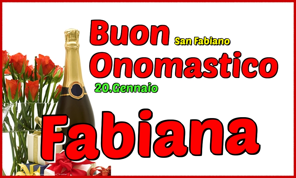 Cartoline di onomastico - Champagne | 20.Gennaio - Buon Onomastico Fabiana!