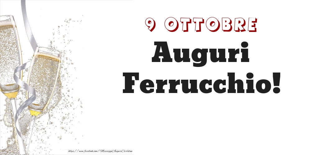 Cartoline di onomastico - Auguri Ferrucchio! 9 Ottobre