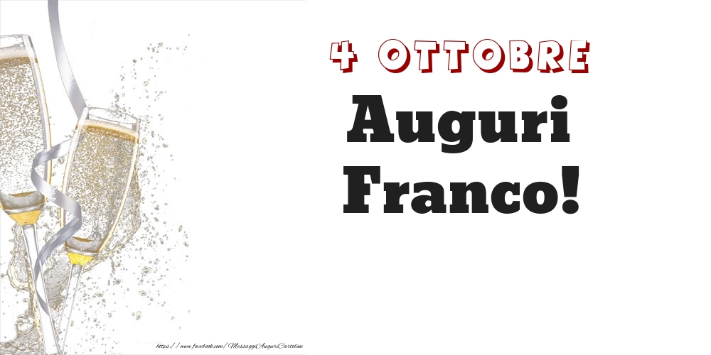 Cartoline di onomastico - Auguri Franco! 4 Ottobre