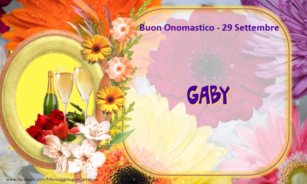 Cartoline di onomastico - Buon Onomastico, Gaby! 29 Settembre