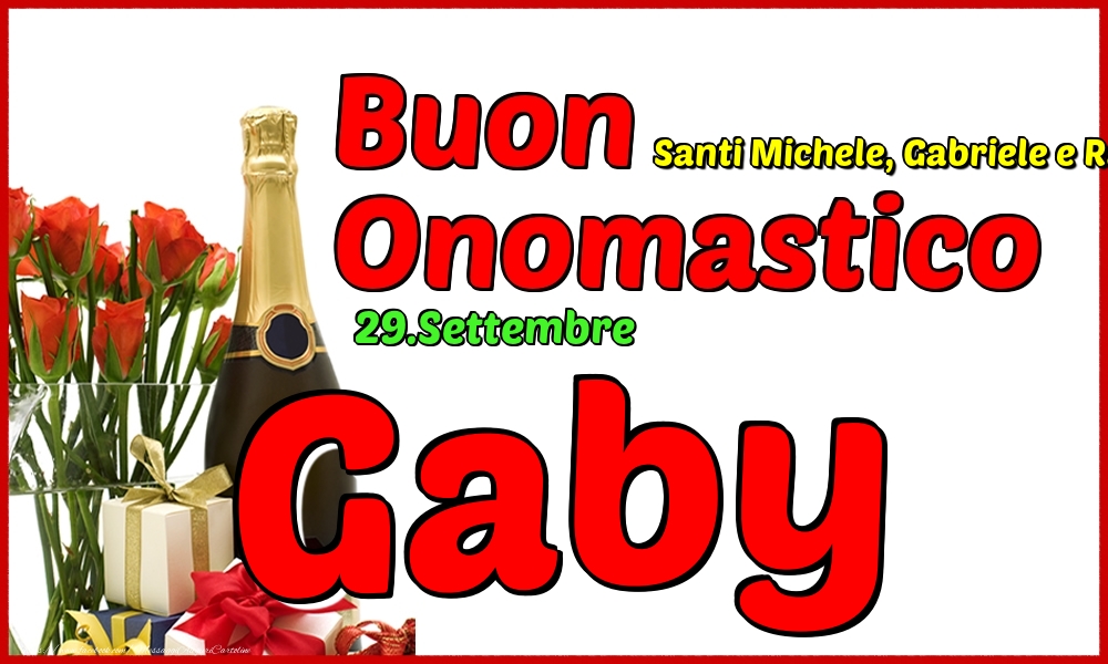 Cartoline di onomastico - Champagne | 29.Settembre - Buon Onomastico Gaby!