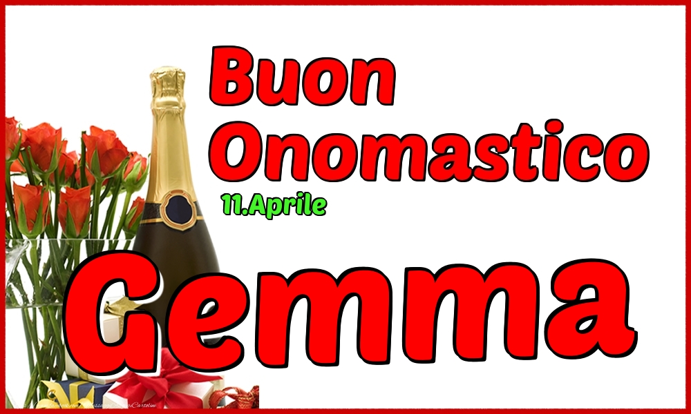  Cartoline di onomastico - Champagne | 11.Aprile - Buon Onomastico Gemma!