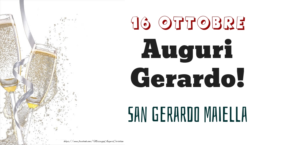 Cartoline di onomastico - San Gerardo Maiella Auguri Gerardo! 16 Ottobre