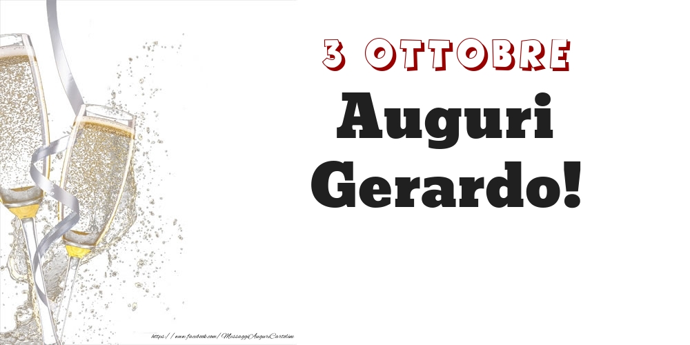 Cartoline di onomastico - Auguri Gerardo! 3 Ottobre