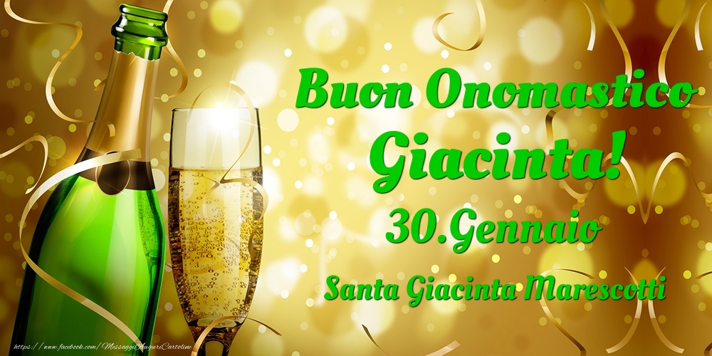 Cartoline di onomastico - Champagne | Buon Onomastico Giacinta! 30.Gennaio - Santa Giacinta Marescotti